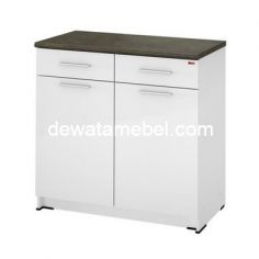  Kitchen Cabinet  - Activ Kofi KSB 222 / White Glossy - Grey Star Marble  